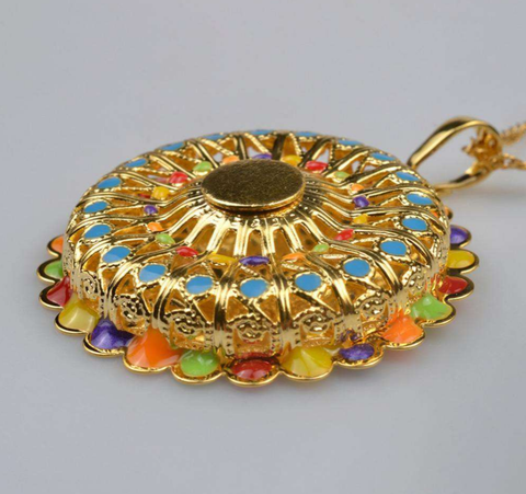 Ethiopian multicoloured enamel pendant