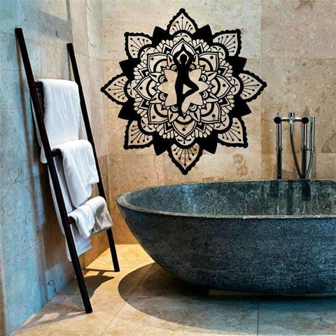 Flower Mandala Yoga Multi-Colors Wall Stickers