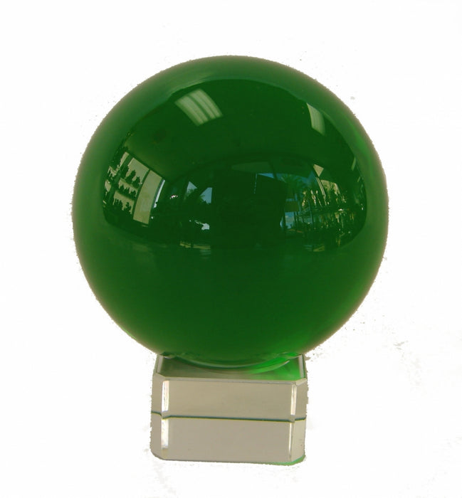 Green Crystal Ball with Crystal Stand 