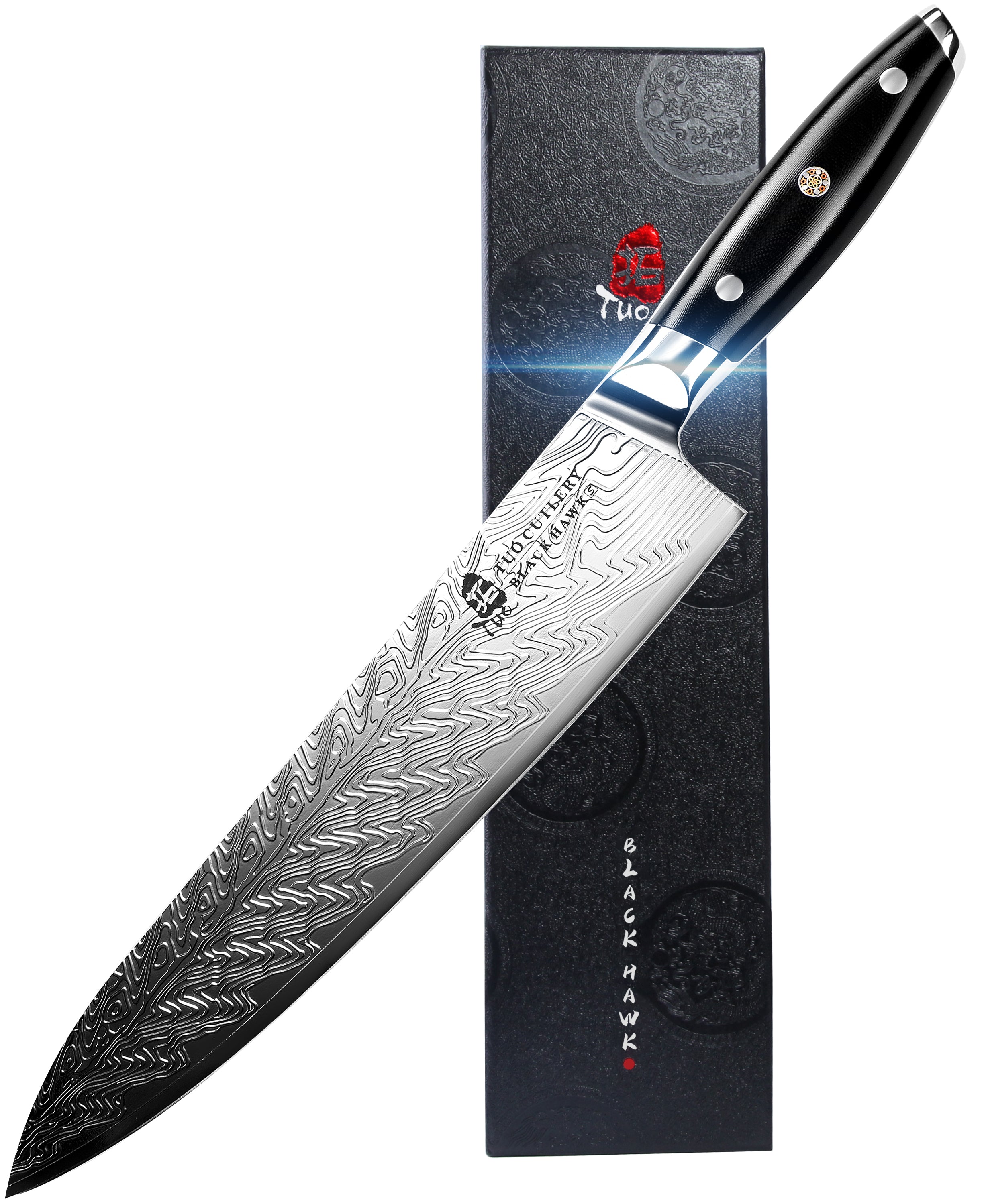 Tuo Cutlery, Professional Chef Knife, Kitchen Knife, High Carbon Stainless Steel, Sharp blade, Gyuto, Full Tang,	Chef’s Knife, Pakkawood Handle