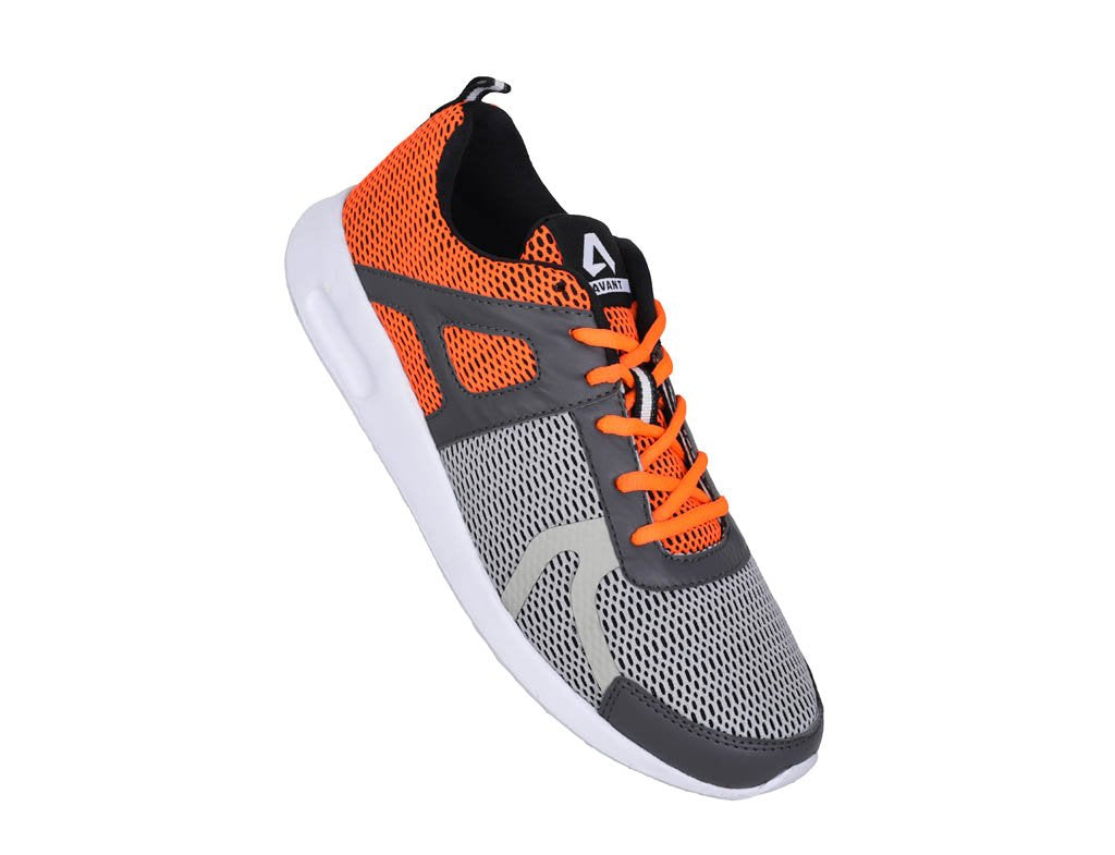 grey orange shoes