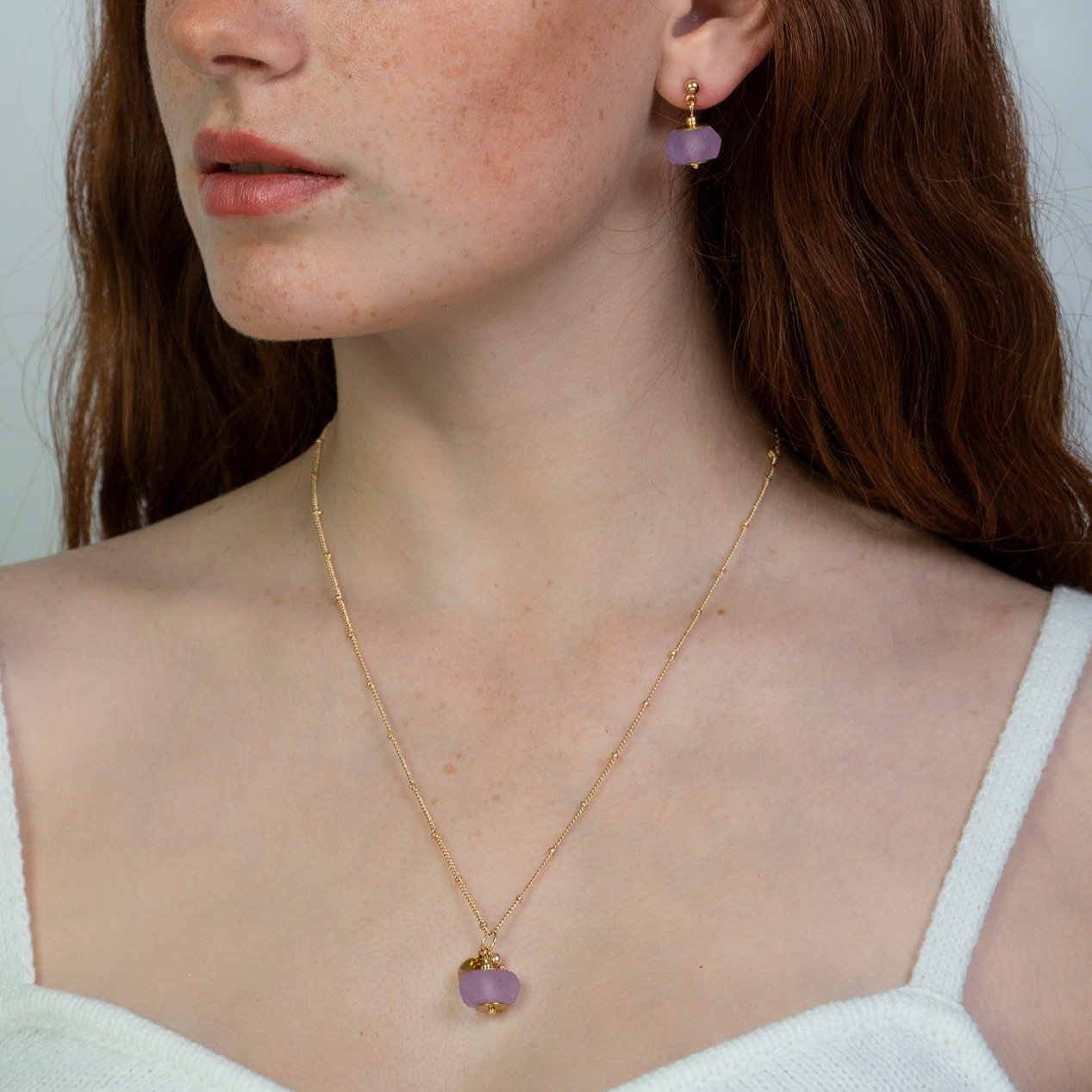 amethyst pisces necklace