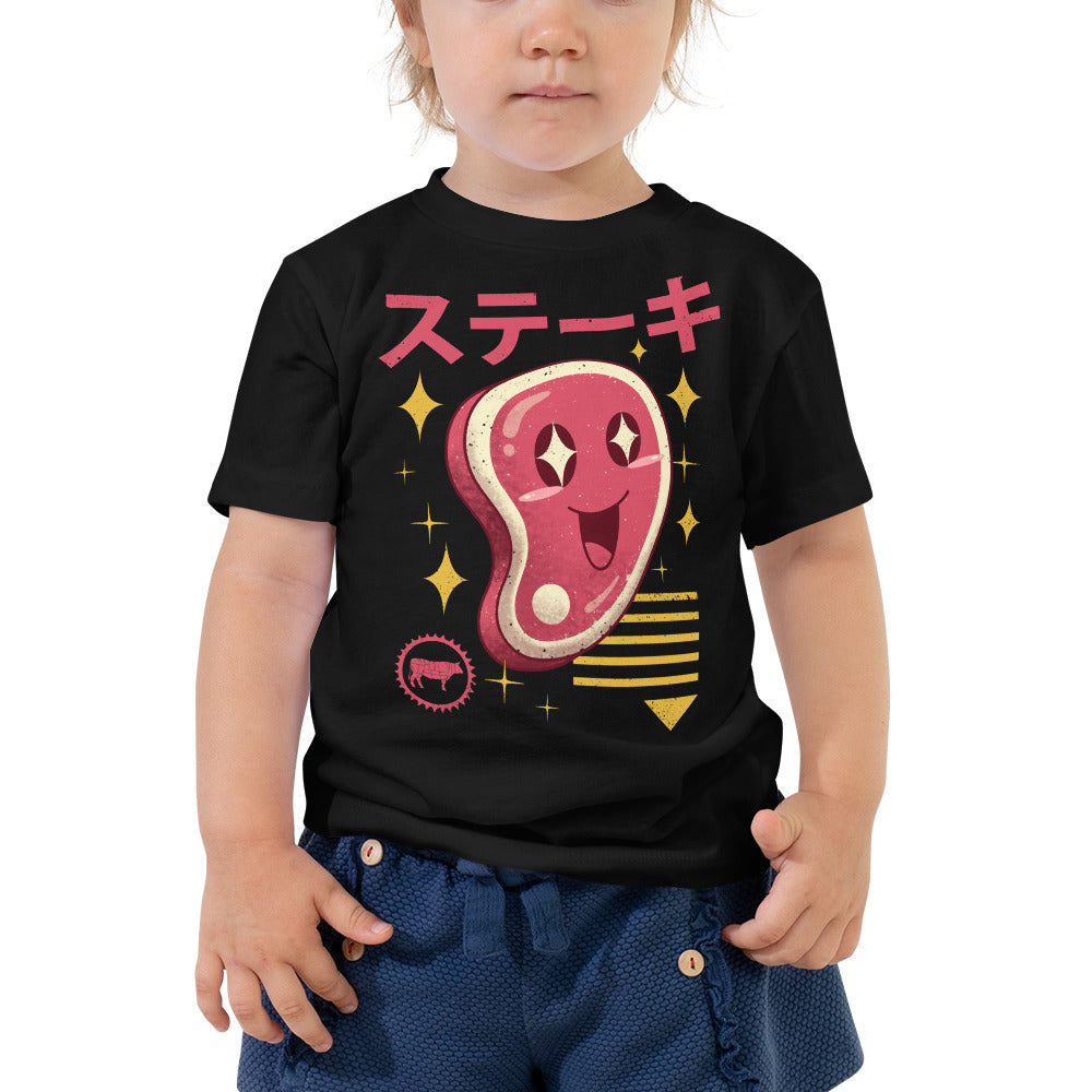 Super cute Kawaii Steak T-shirt Toddler Short Sleeve Tee