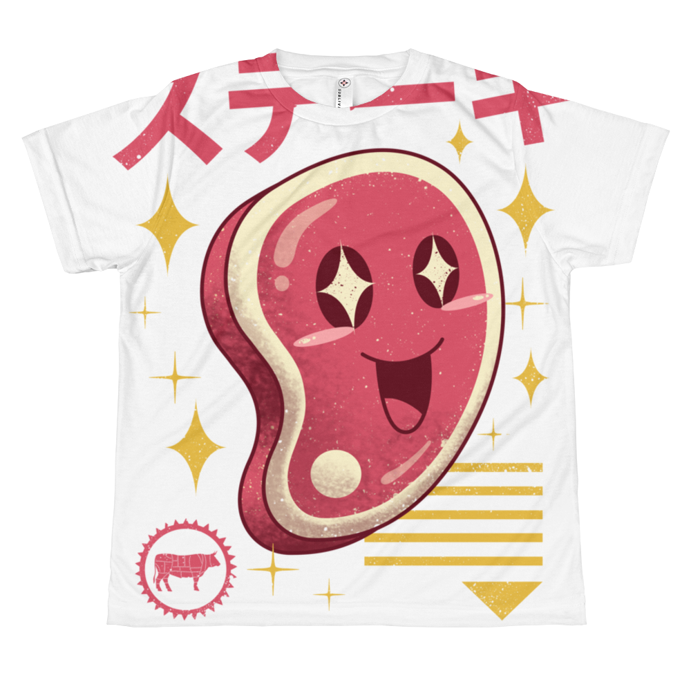 Super cute Kawaii Steak youth T-shirt