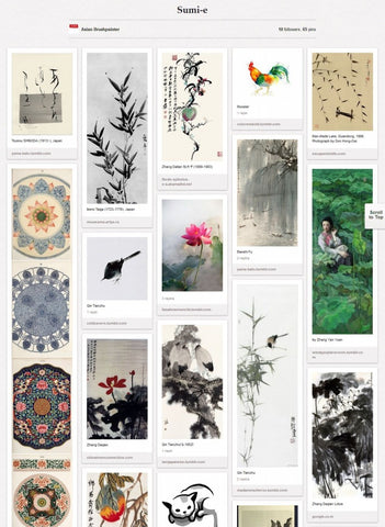 ab pinterest board sumi-e