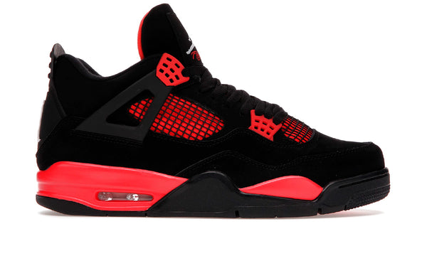 black and red jordan trainers