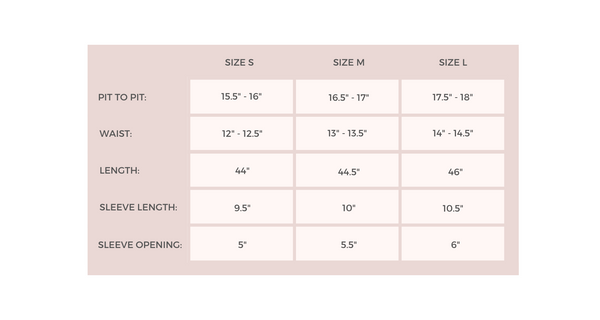 Maurie And Size Chart