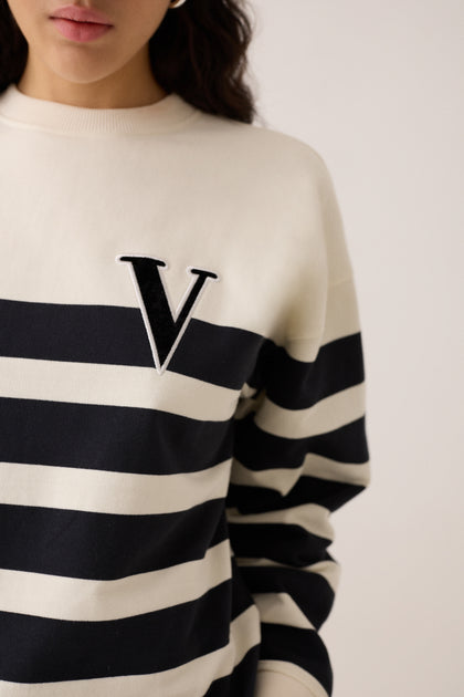 VOGUE Sweatshirt Striped with Velvet Patch – VOGUE Collection