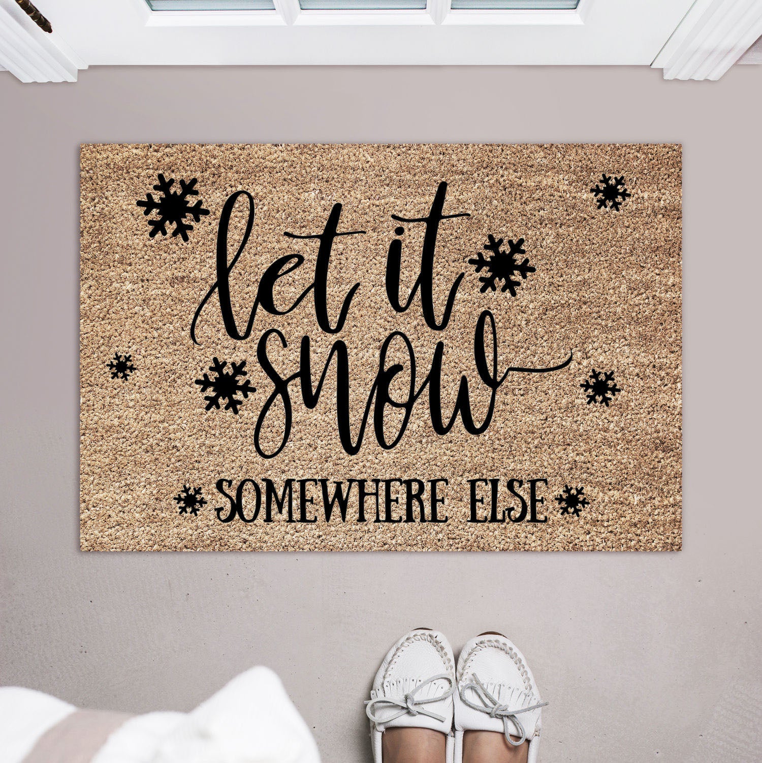 Funny Christmas Doormat, Let it Snow Somewhere Else