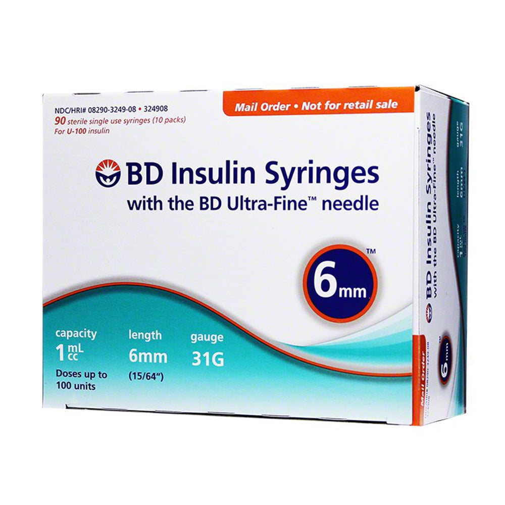 bd veo 6mm insulin syringes