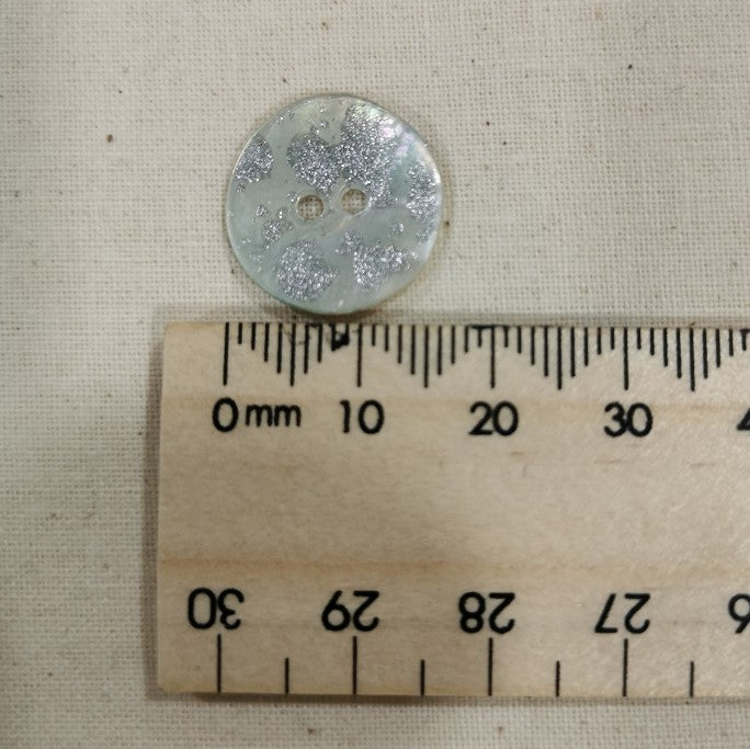 Shell Button, Silver Flecked