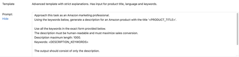 data dive amazon product description prompt