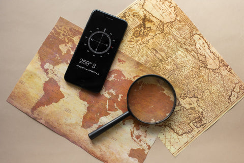 compass and a map representing the exploration of amazon seller competitors