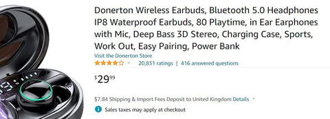 Amazon Product Title Analysis for Waterpoof Headset