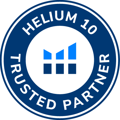 Certified Helium10 Amazon Optimization Trusted Partner Badge