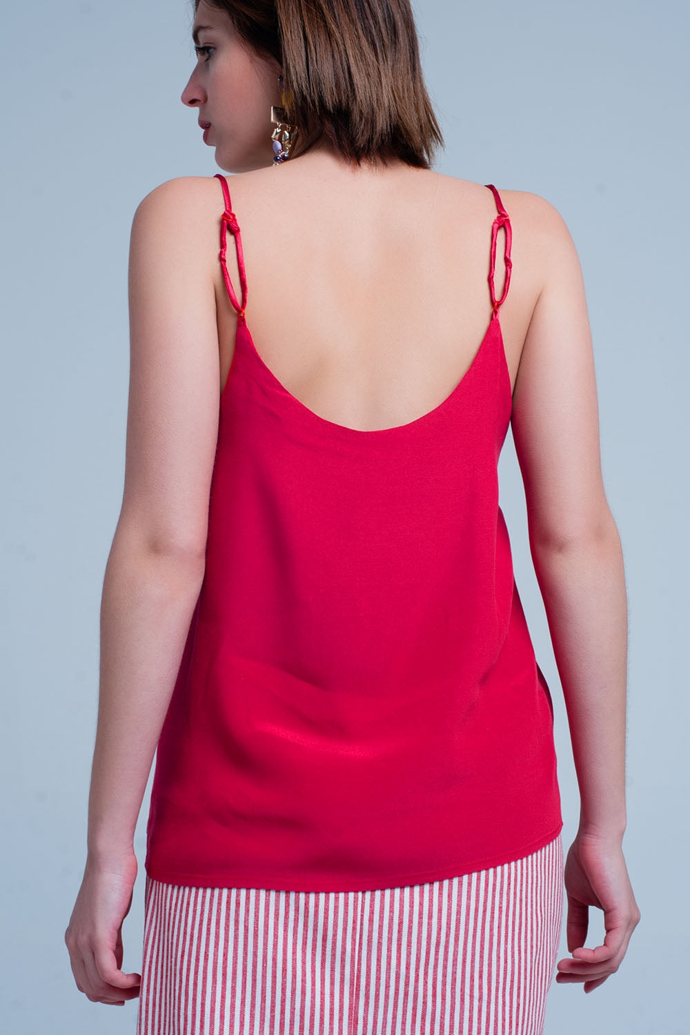 red cami top