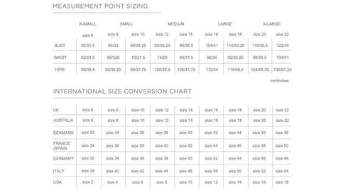 Dorothy Perkins Size Chart