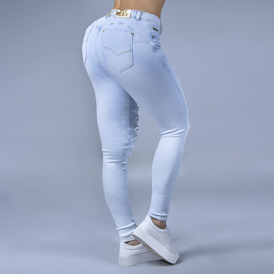 women's light blue jeans