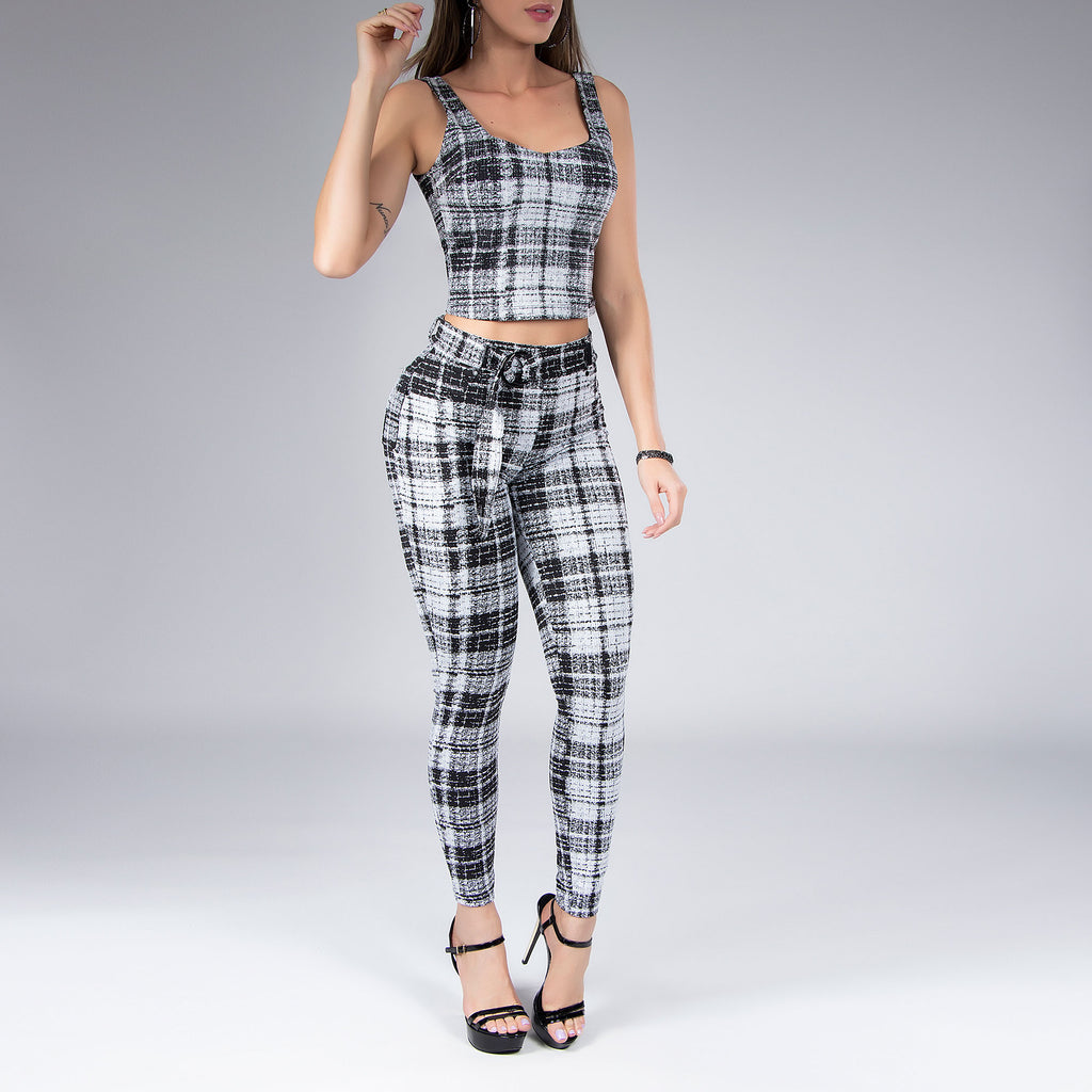 women's plaid skinny pants