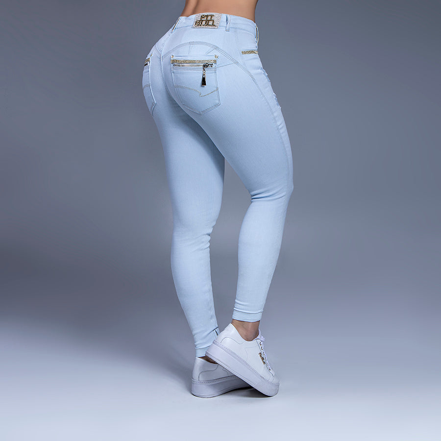 light blue skinny pants