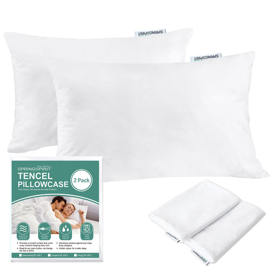 Everlasting Comfort 4-Pack Standard Size 100% Waterproof Pillow Protectors - Hypoallergenic Pillow Covers - Breathable Membrane - Lifetime Replacement