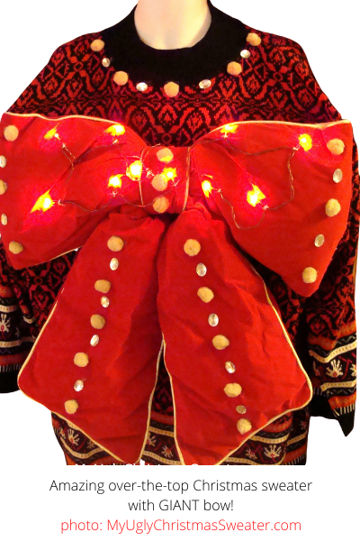 giant bow christmas sweater