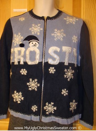 frosty christmas sweater