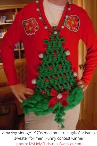 macrame tree ugly christmas sweater for men contest winner