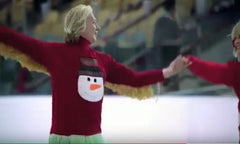 serguei soukhanove ice skating in bank of america ugly christmas sweater commercial