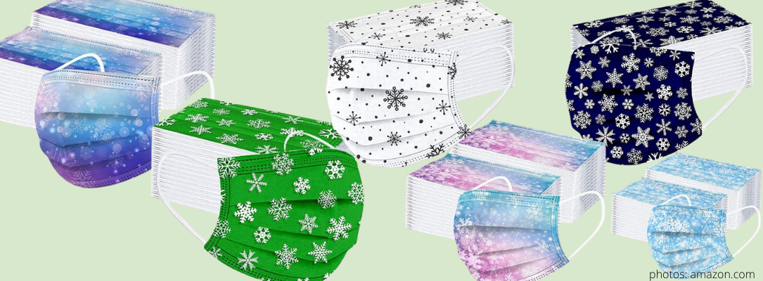 disposable snowflake facemasks pack of 50 face masks