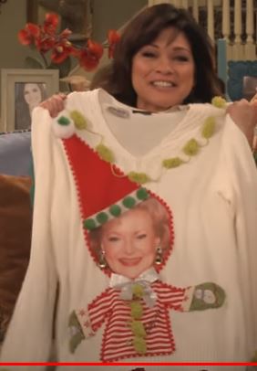 valerie bertinelli with betty white custom christmas sweater