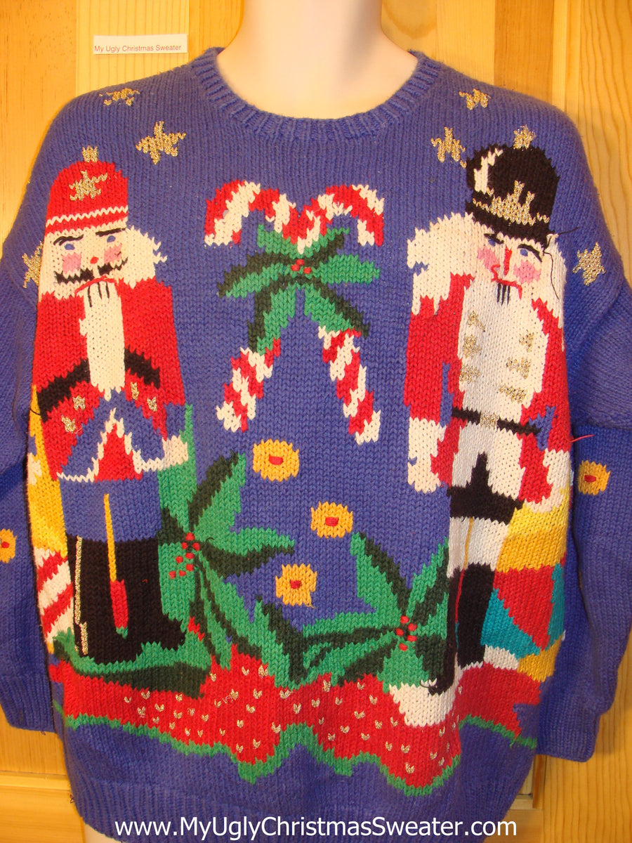 Funny Ugly Christmas Sweater 80s 2sided Nutcracker – My Ugly Christmas ...