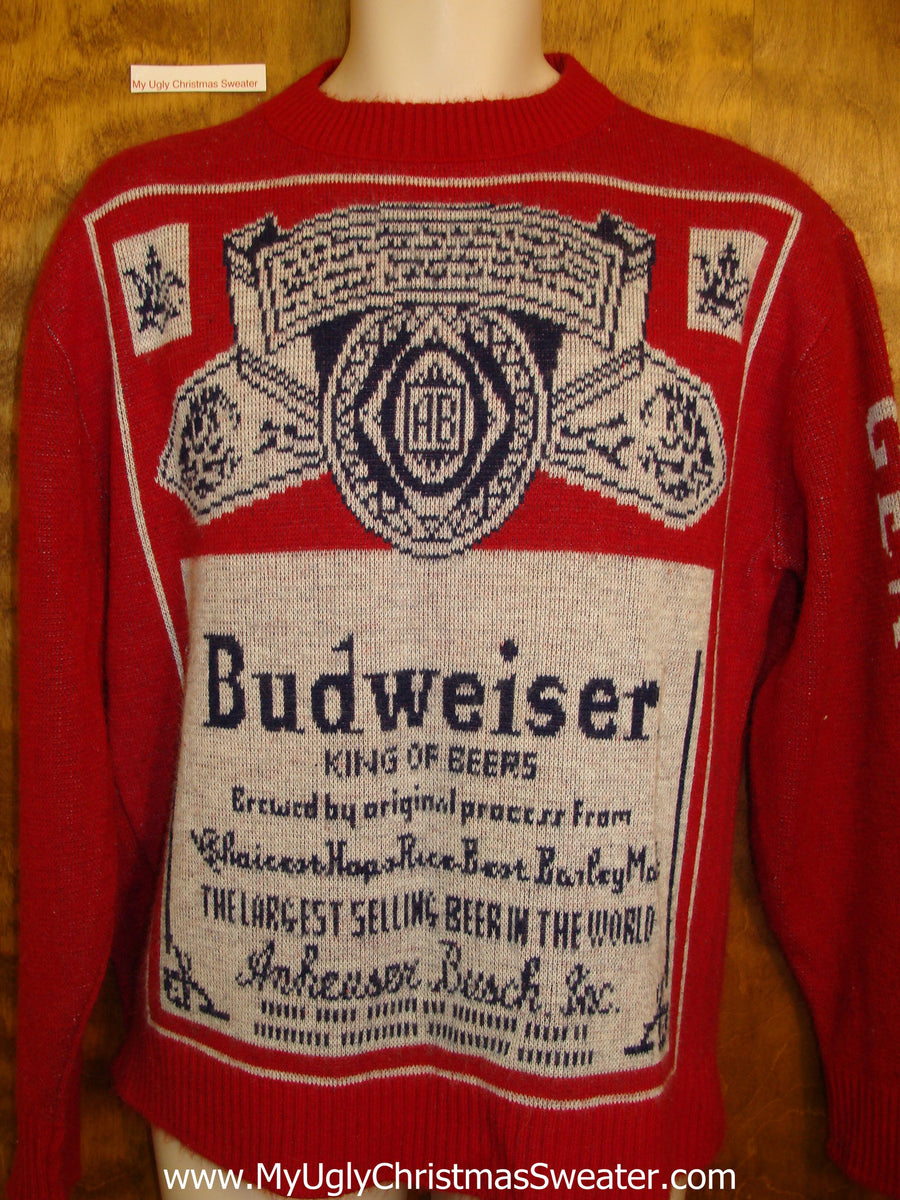 Genuine Vintage Budweiser Ugly Christmas Sweater – My Ugly Christmas ...