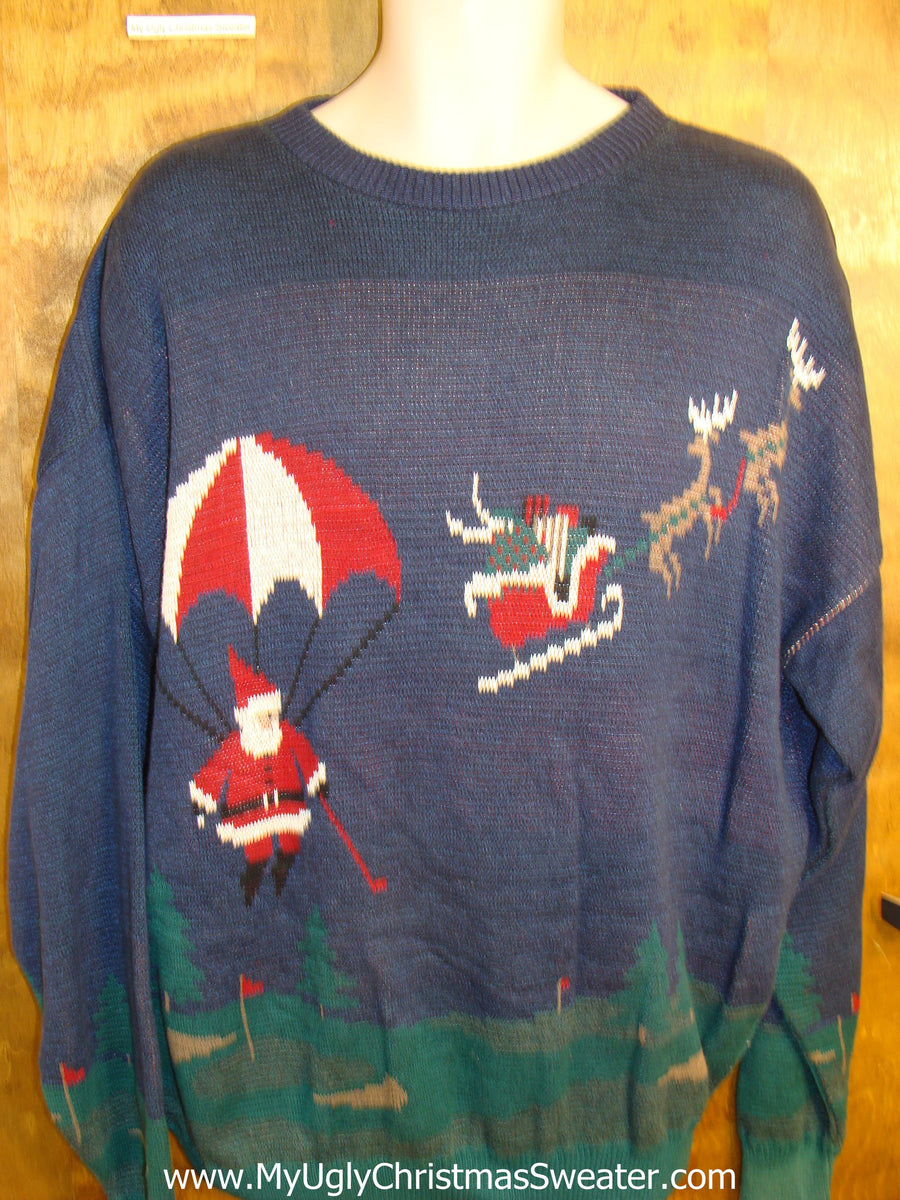 Golf Themed Santa and Reindeer Mens Christmas Sweater – My Ugly ...