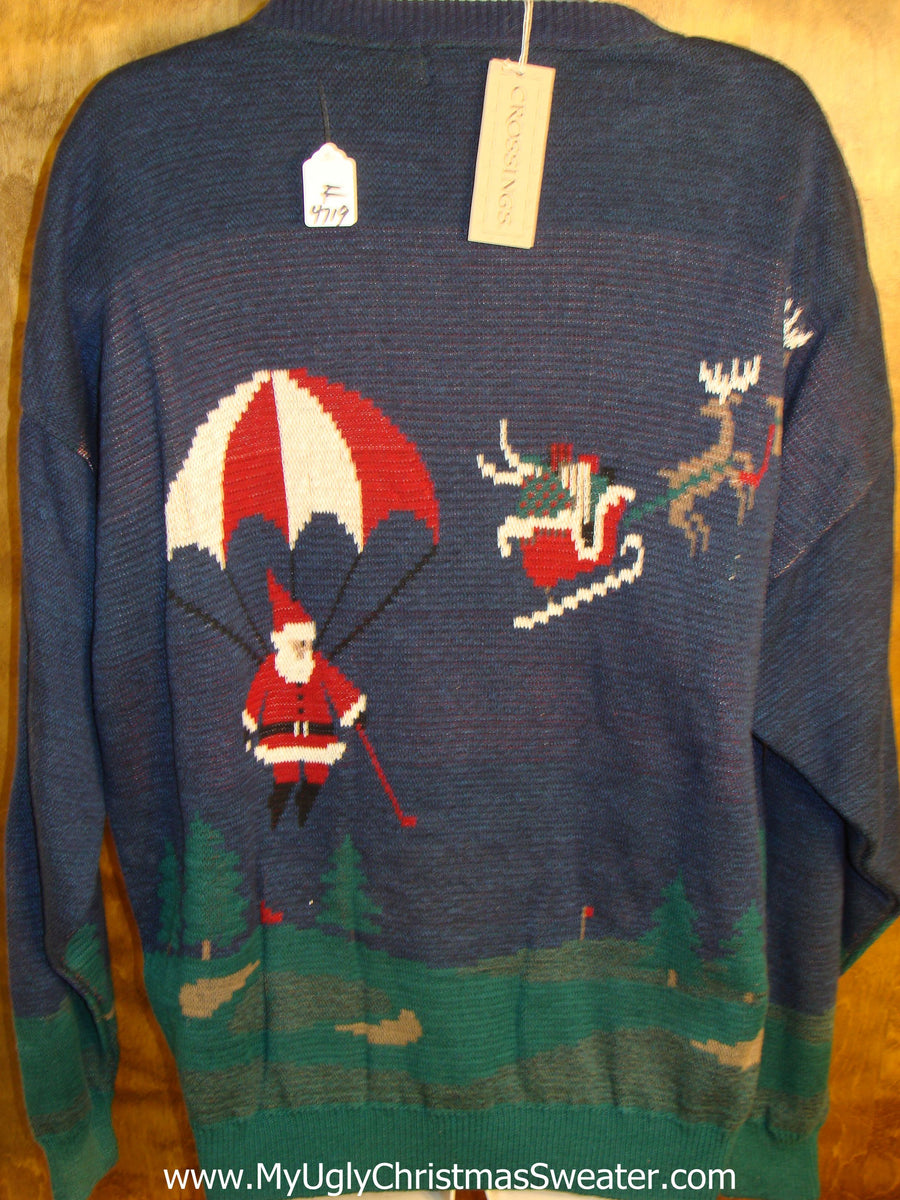 Golf Themed Santa and Reindeer Mens Christmas Sweater – My Ugly ...