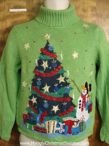 Lime Green Festive Ugly Christmas Sweater