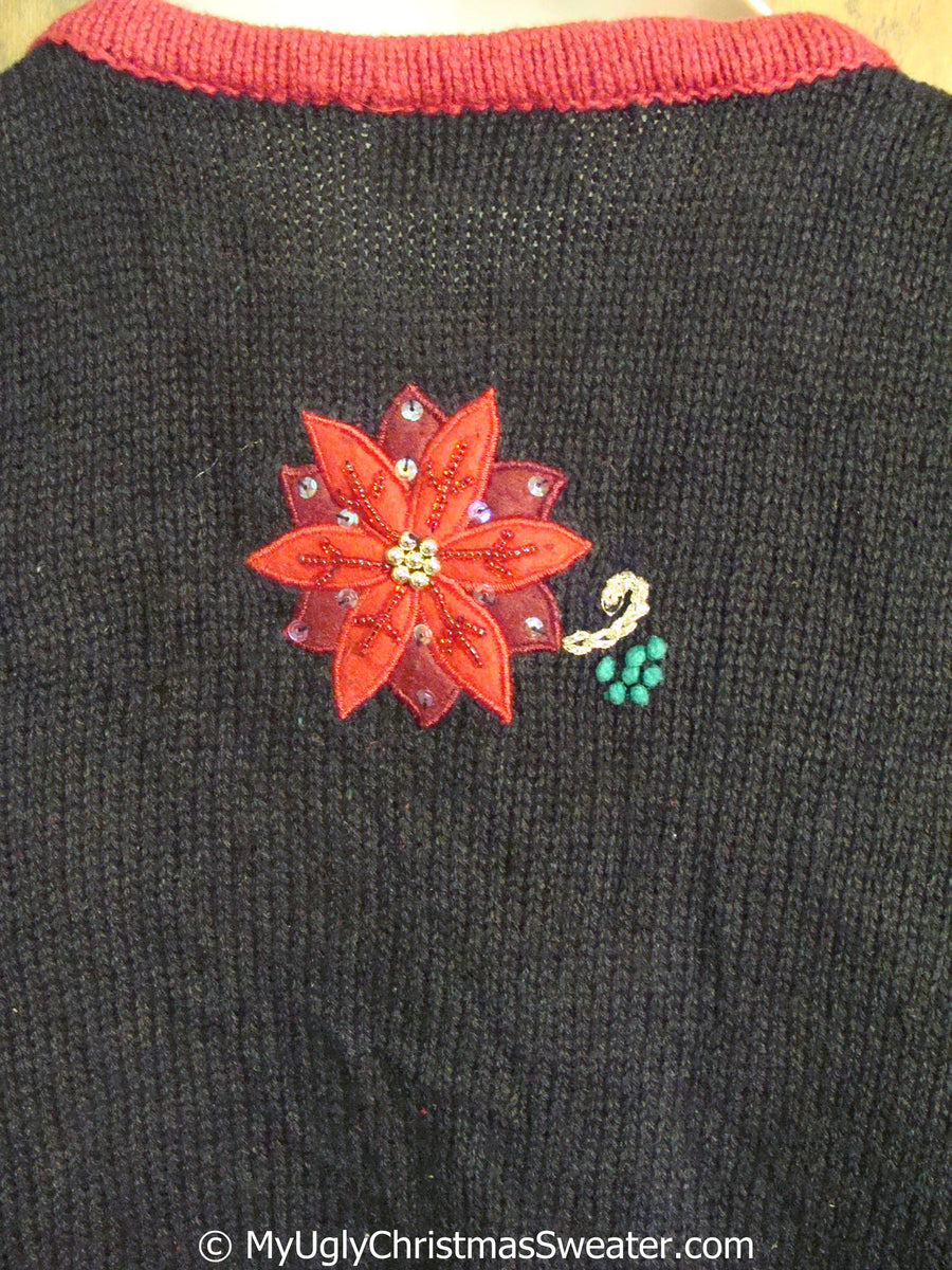 2sided Poinsettias Themed Cheap Christmas Sweater Vest – My Ugly ...