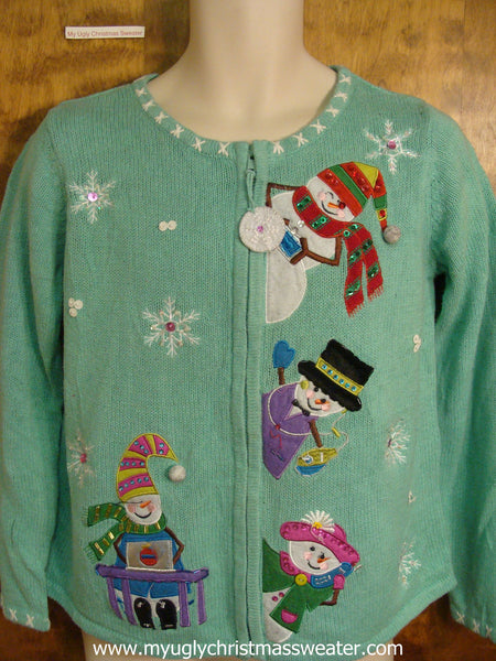 Tacky Light Green Christmas Party Sweater