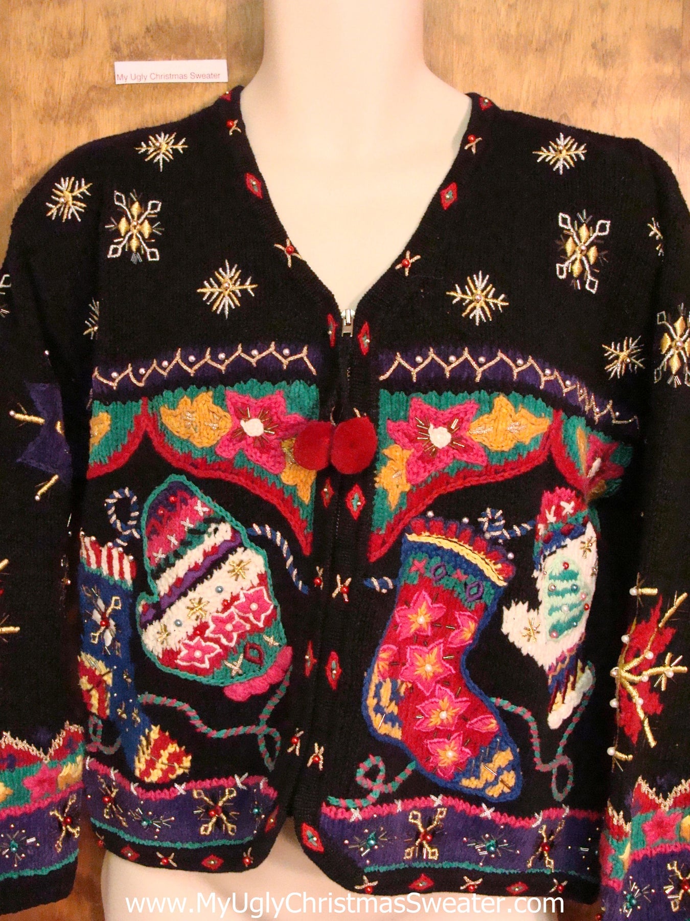 Bling Alert! 2sided Santa Ugly Christmas Sweater with Lights – My Ugly ...