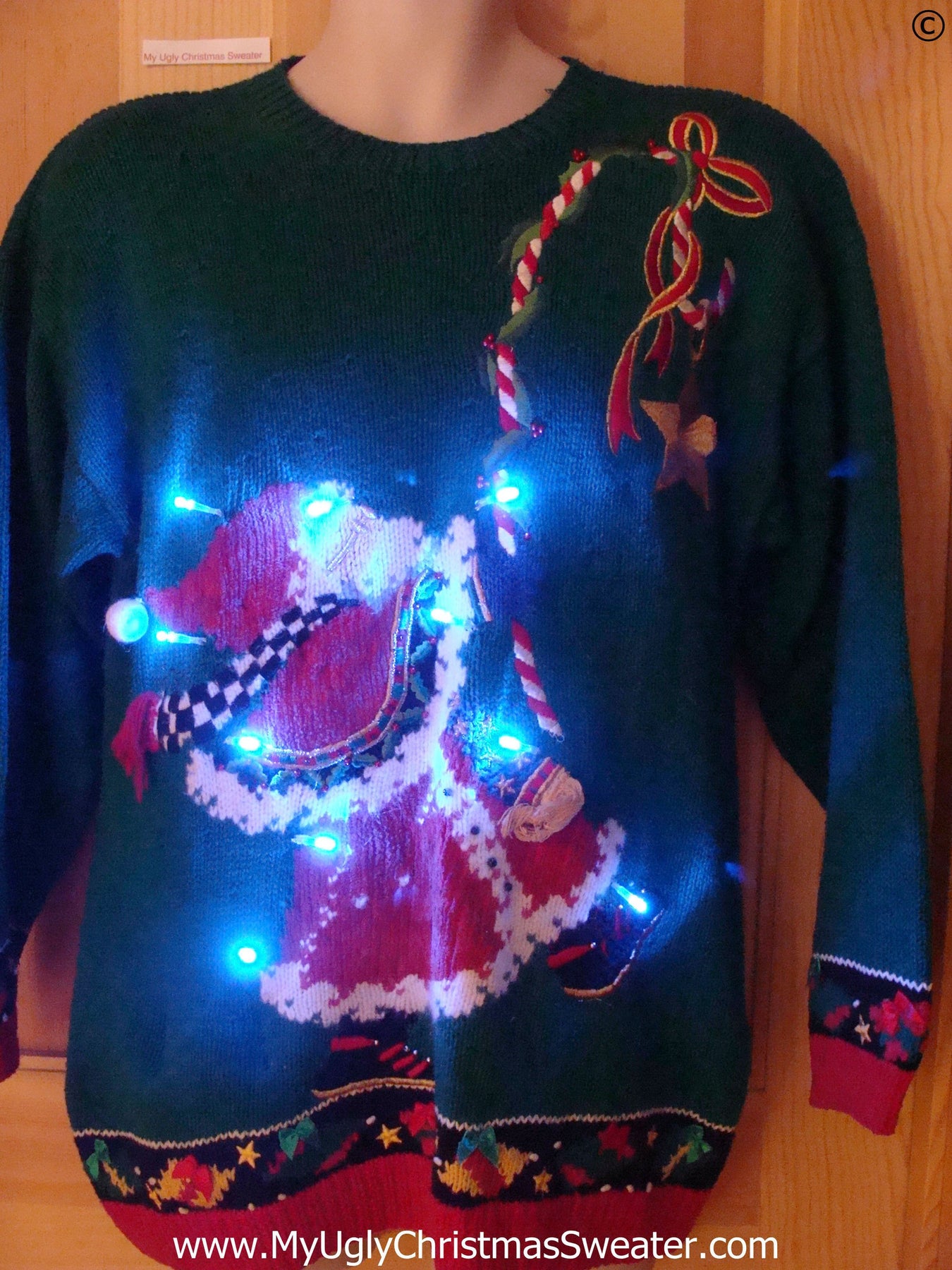 80s Awesome Retro Christmas Sweater with Lights (g277) - My Ugly ...