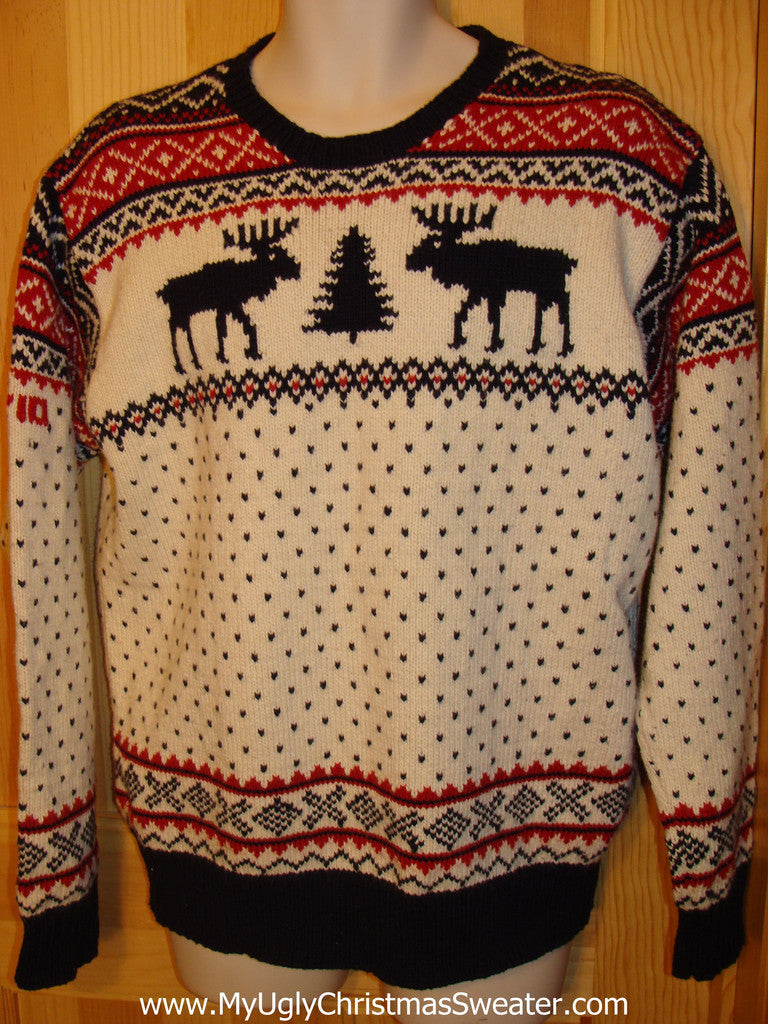 Ugly Christmas Sweater Party Vintage Ralph Lauren Reindeer Sweater (li ...