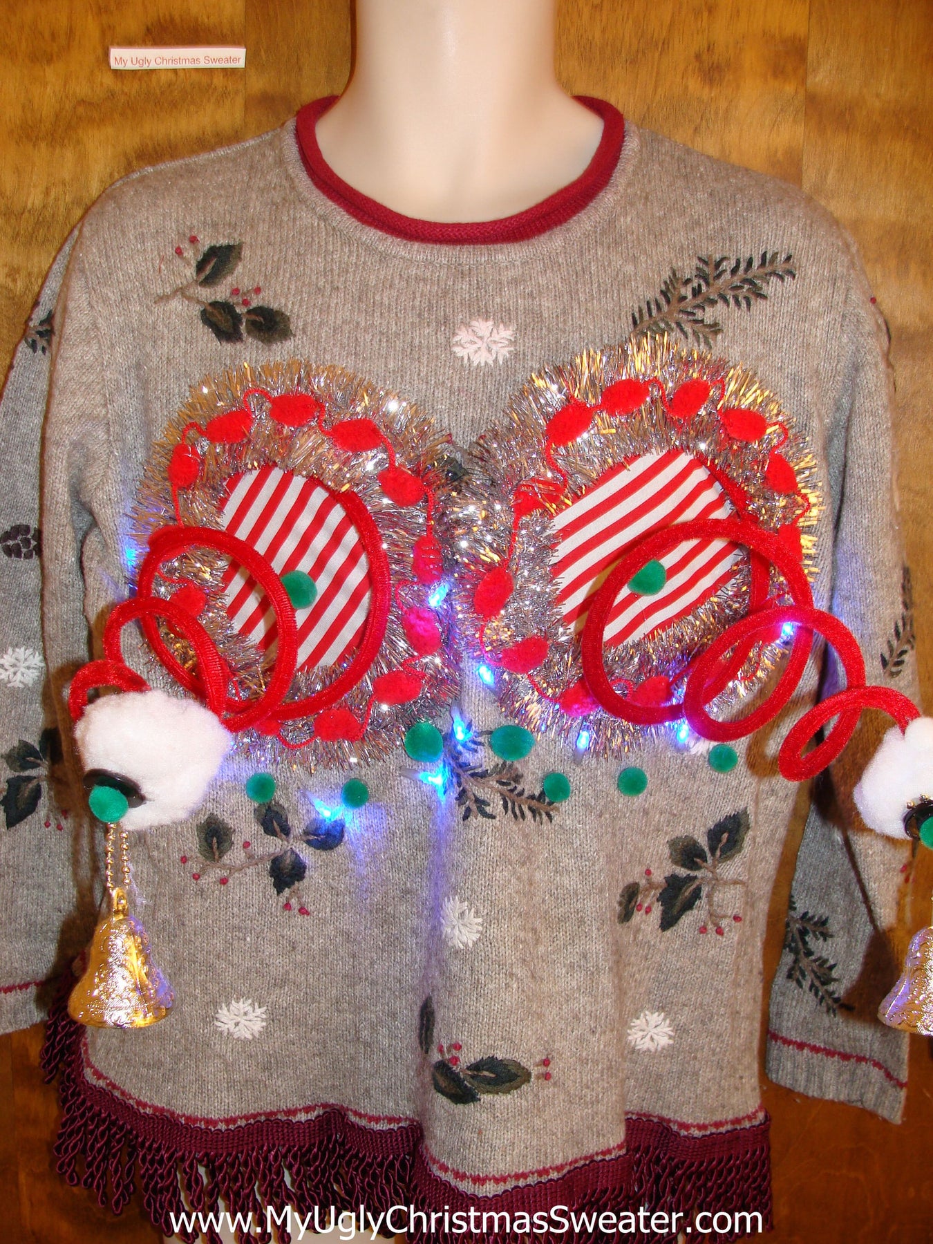 Crazy Tacky Christmas Naughty Sweater with Lights – My Ugly Christmas ...