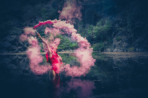 colored smoke bomb photography