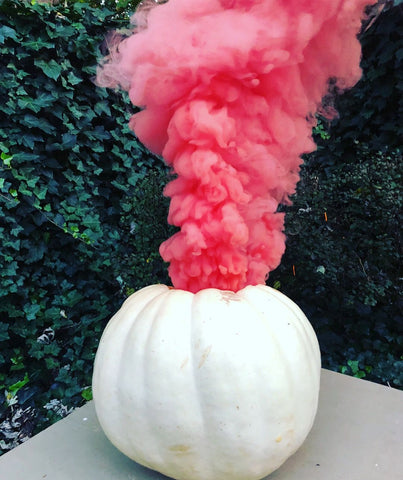 pumpkin smoke bomb gender reveal halloween 