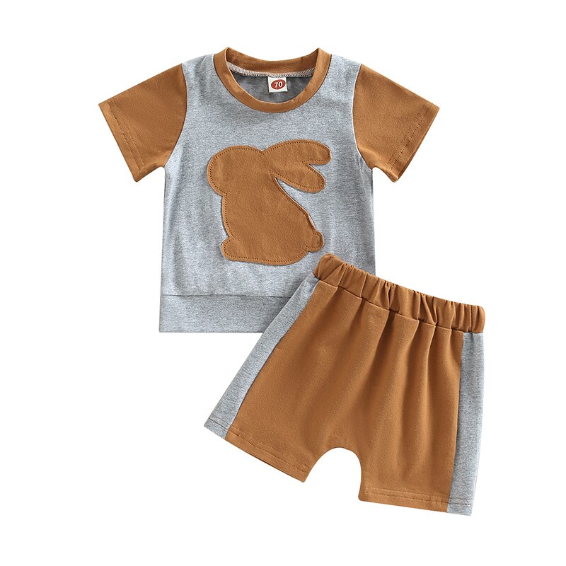 Mother&#39;s Day Summer Toddler Kids Baby Boy Girl Clothes Sets Embroidered Letter Print Short S