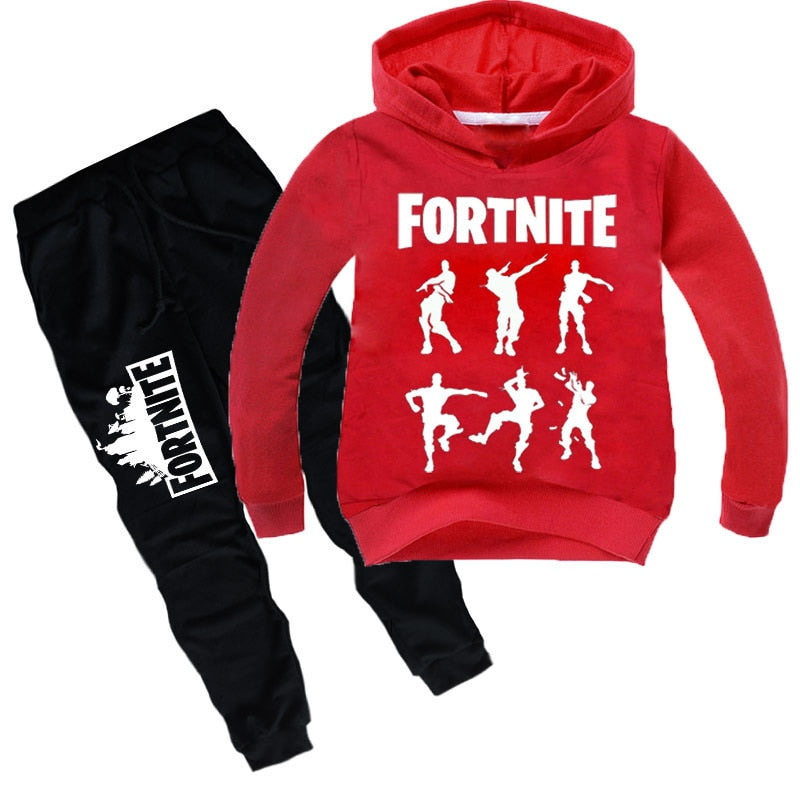 New Kid Hoodies Suit Fortnite Child Sweatshirt Suit Battle Royale Hoodie Sweat+Pants 2pcs Kids Boys 