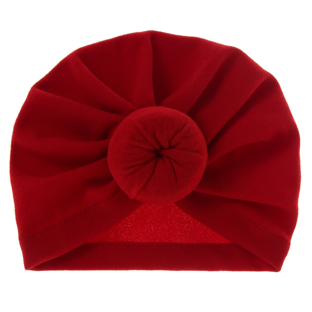 Solid Faux Cashmere Baby Turban Hat Warm Autumn Winter Beanies Topknot Bonnet Infant Boys Girls Caps