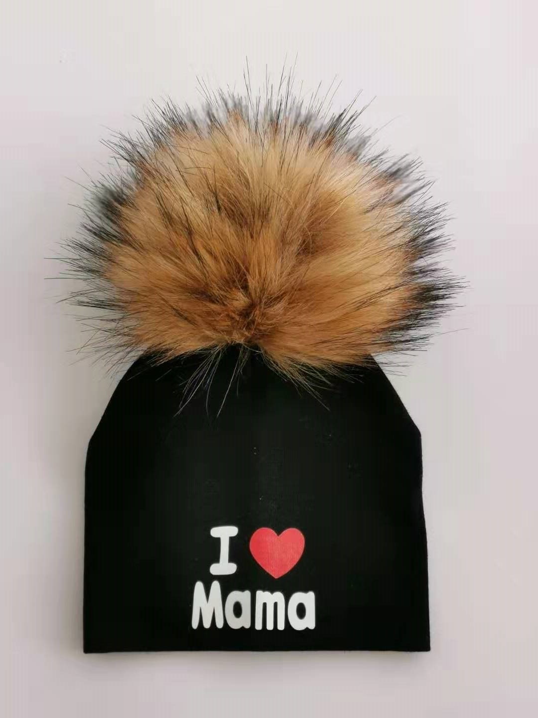 girl newborn cotton hats baby pom pom photo props i love mama papa children&#39;s kids hat  boy 