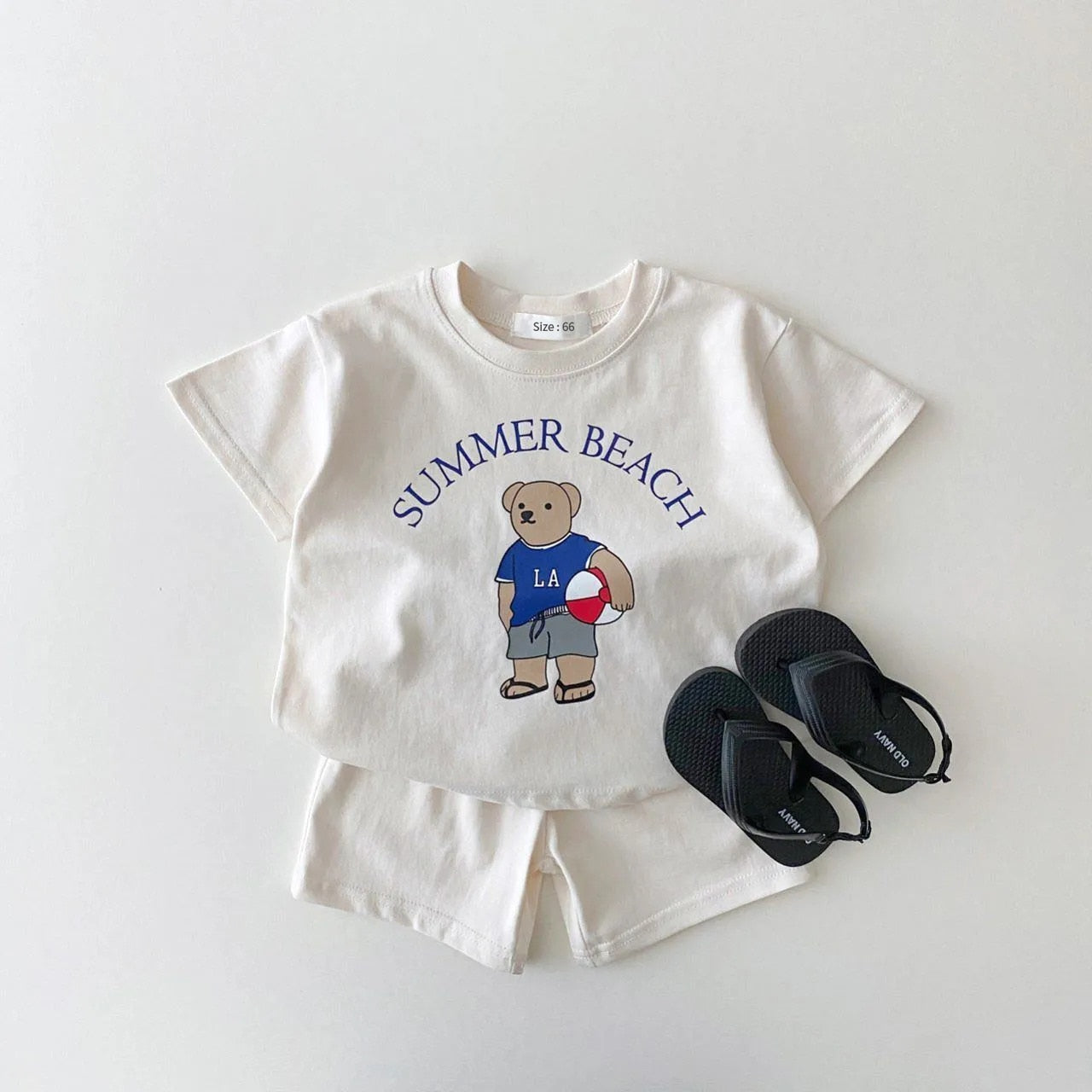 2023 Korea Baby Boy Clothing Set Toddler Kids Summer Clothes Cartoon Bear T-shirt+Shorts Two Piece S