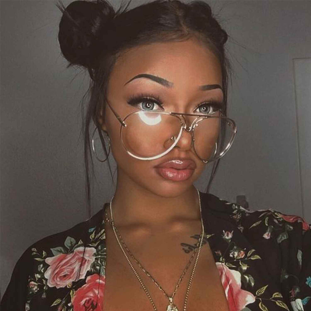 oversized clear aviator glasses